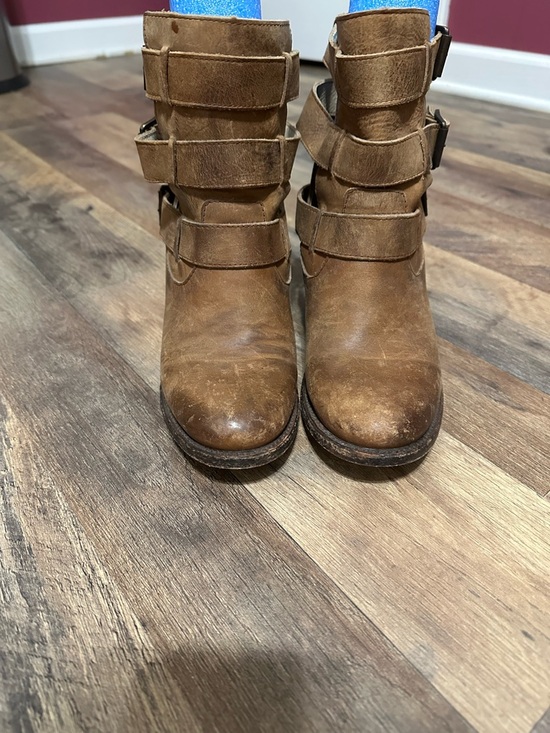Freebird by Steven Shoes - Freebird by Steven Tan Triple Buckle Leather Ankle Boots